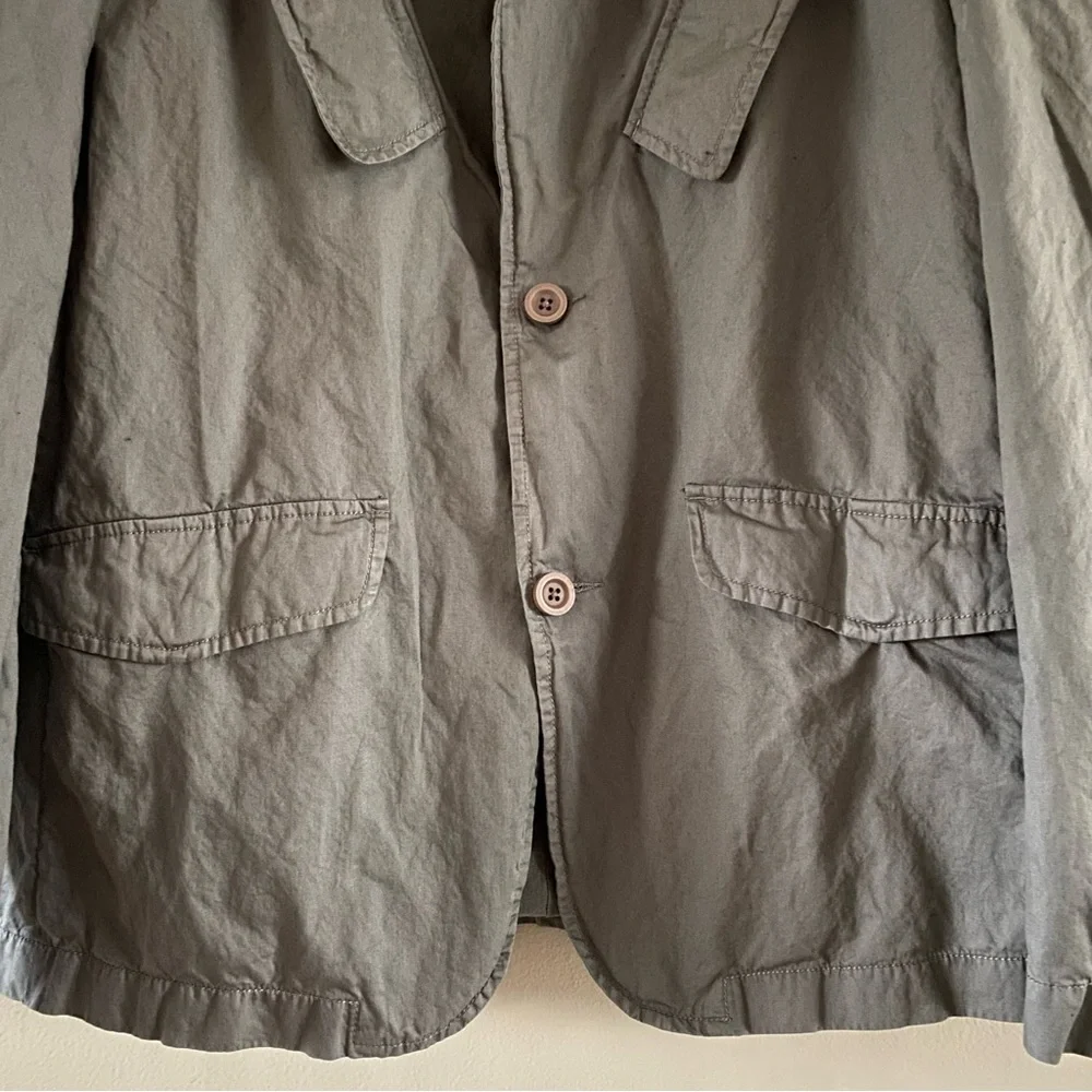 Monarchy Men’s Gray Cotton Metal Canvas Button Jacket Pockets Lined Y2K Size XL - Picture 4 of 14